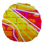 Pop Art Neon Wall Large 18  Premium Flano Round Cushions Front