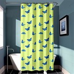 Blue butterflies at lemon yellow, nature themed pattern Shower Curtain 36  x 72  (Stall)  Curtain(36 X72 ) - 33.26 x66.24  Curtain(36 X72 )