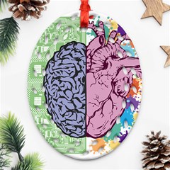 Brain-heart-balance-emotion Ornament (oval Filigree) by Sudhe