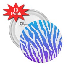 White Tiger Purple & Blue Animal Fur Print Stripes 2 25  Buttons (10 Pack)  by Casemiro