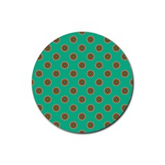 Ethnic Circular Print Rubber Coaster (round)  by designsbymallika