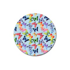 Watercolor Butterflies Magnet 3  (round) by SychEva