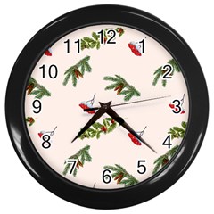 Rowan Branches And Spruce Branches Wall Clock (black) by SychEva