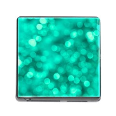 Light Reflections Abstract No9 Turquoise Memory Card Reader (square 5 Slot) by DimitriosArt