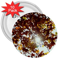 Golden Leaf s 3  Buttons (10 Pack)  by DimitriosArt