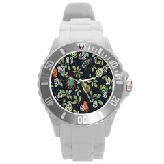 Nature With Bugs Round Plastic Sport Watch (l) by Sparkle