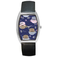 Cute Kittens Sleep Sweetly Mugs Barrel Style Metal Watch