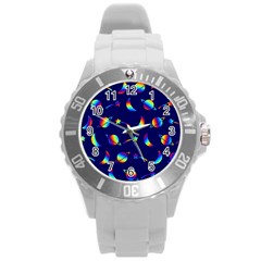 Space-pattern Colourful Round Plastic Sport Watch (l)