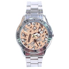 Vintage-drawn-insect-seamless-pattern Stainless Steel Analogue Watch