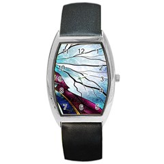 Anna Disney Frozen Stained Glass Barrel Style Metal Watch by artworkshop