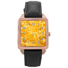 Water Rose Gold Leather Watch  by artworkshop