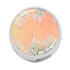 Peach Spring Frost On Flowers Fractal 4-port Usb Hub (one Side) by Artist4God