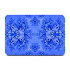 Blue Sky Over The Bluebells Frost Fractal Plate Mats by Artist4God