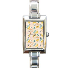 Cute-monkey-banana-seamless-pattern-background Rectangle Italian Charm Watch