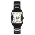 Vector-set-funny-robots-cartoon Stainless Steel Barrel Watch Front