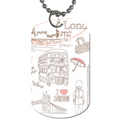 I Love London Drawing Dog Tag (two Sides)