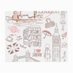 I Love London Drawing Small Glasses Cloth