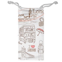 I Love London Drawing Jewelry Bag