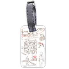 I Love London Drawing Luggage Tag (two Sides) by Jancukart