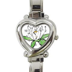 Lotus-flower-water-lily Heart Italian Charm Watch