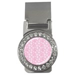 Pink-floral-background Money Clips (CZ)  Front