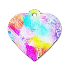 Background-drips-fluid-colorful Dog Tag Heart (one Side)