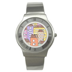 Houses City Architecture Building Stainless Steel Watch by Sapixe