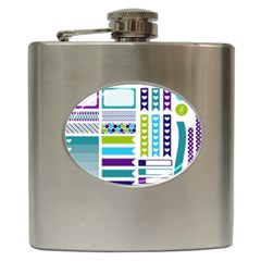 Peacock Pattern Hip Flask (6 Oz) by Sapixe