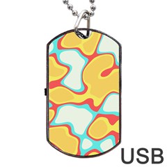 Retro Art Urban Grunge Pattern Dog Tag Usb Flash (one Side)