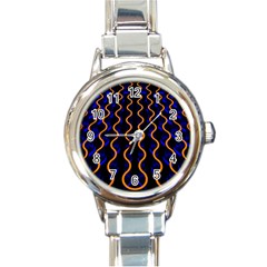 Pattern Abstract Wallpaper Waves Round Italian Charm Watch