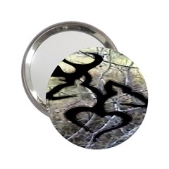 Black Love Browning Deer Camo 2 25  Handbag Mirrors