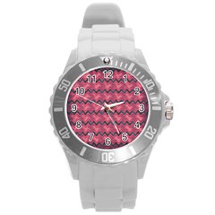 Background-pattern-structure Round Plastic Sport Watch (l)