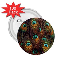 Peacock Feathers 2 25  Buttons (100 Pack)  by Ravend