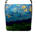 A Very Very Starry Night Flap Closure Messenger Bag (L)