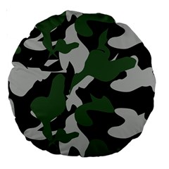 Illustration Camouflage Camo Army Soldier Abstract Pattern Large 18  Premium Round Cushions by danenraven