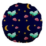 Sleepy Sheep Star And Moon Large 18  Premium Round Cushions Back