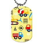 Seamless pattern vector industrial vehicle cartoon Dog Tag (Two Sides) Back