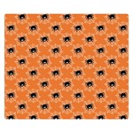 Halloween Black Orange Spiders Double Sided Flano Blanket (Small)  50 x40  Blanket Front