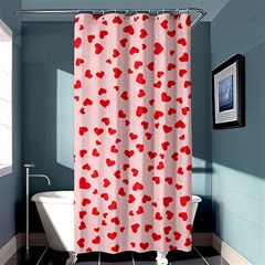 Hearts Valentine Heart Pattern Shower Curtain 36  X 72  (stall)  by Ravend