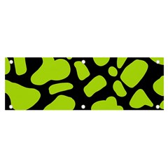 Neon Green Cow Spots Banner And Sign 6  X 2  by ConteMonfrey