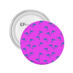 Pink And Blue, Cute Dolphins Pattern, Animals Theme 2 25  Buttons by Casemiro