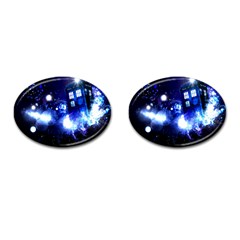 Tardis Background Space Cufflinks (oval)