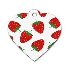 Seamless-pattern-fresh-strawberry Dog Tag Heart (one Side)