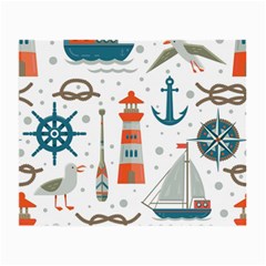 Nautical-elements-pattern-background Small Glasses Cloth