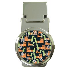 Seamless-pattern-with-cats Money Clip Watches