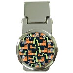 Seamless-pattern-with-cats Money Clip Watches Front