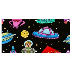 Seamless Pattern With Space Object Ufo Rocket Alien Hand Drawn Element Space Banner And Sign 4  X 2  by Wegoenart