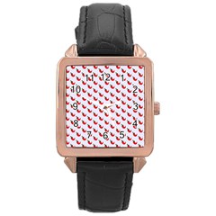 Small Mini Peppers White Rose Gold Leather Watch  by ConteMonfrey