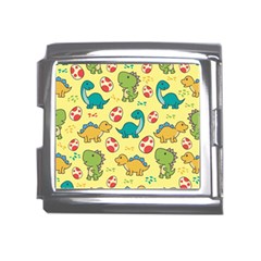 Seamless Pattern With Cute Dinosaurs Character Mega Link Italian Charm (18mm)