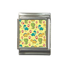 Seamless Pattern With Cute Dinosaurs Character Italian Charm (13mm)